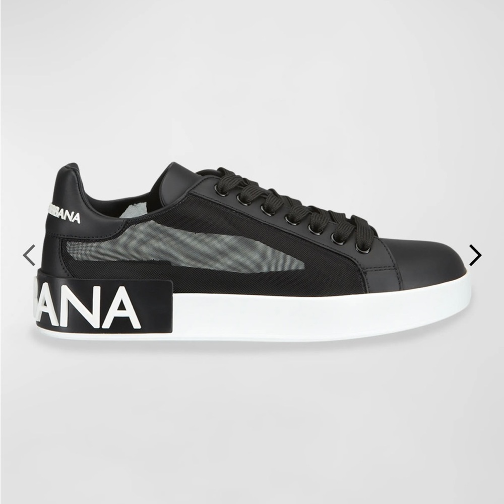 Dolce & Gabbana black & white mesh sneakers, size 37